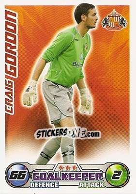 Sticker Craig Gordon - English Premier League 2008-2009. Match Attax - Topps