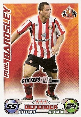 Sticker Phil Bardsley - English Premier League 2008-2009. Match Attax n. 275 - Topps