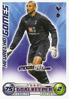 Cromo Heurelho Gomes - English Premier League 2008-2009. Match Attax - Topps