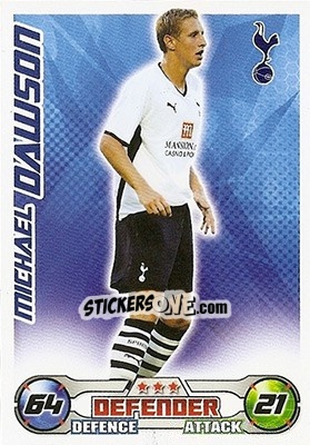Sticker Michael Dawson - English Premier League 2008-2009. Match Attax n. 292 - Topps