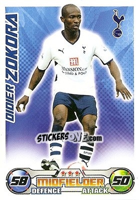 Sticker Didier Zokora - English Premier League 2008-2009. Match Attax n. 296 - Topps