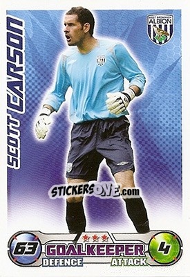 Sticker Scott Carson - English Premier League 2008-2009. Match Attax n. 307 - Topps