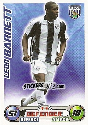 Figurina Leon Barnett - English Premier League 2008-2009. Match Attax n. 310 - Topps