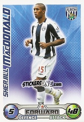 Sticker Sherjill MacDonald - English Premier League 2008-2009. Match Attax n. 320 - Topps