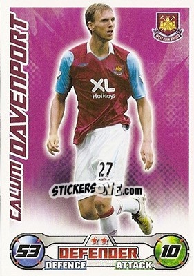 Sticker Calum Davenport - English Premier League 2008-2009. Match Attax n. 326 - Topps