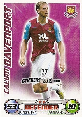 Cromo Calum Davenport - English Premier League 2008-2009. Match Attax - Topps