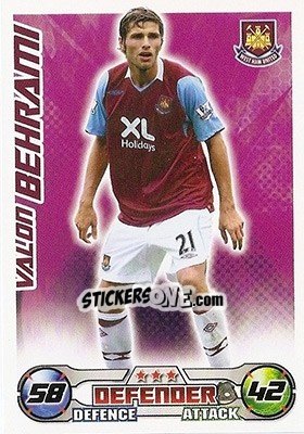 Sticker Valon Behrami - English Premier League 2008-2009. Match Attax n. 328 - Topps