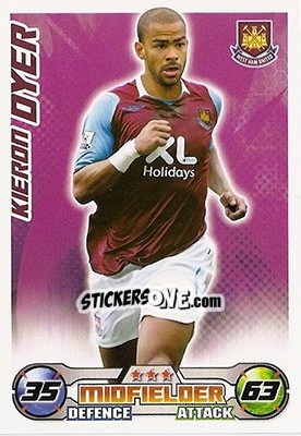 Sticker Kieron Dyer - English Premier League 2008-2009. Match Attax n. 335 - Topps