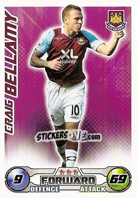 Sticker Craig Bellamy - English Premier League 2008-2009. Match Attax - Topps