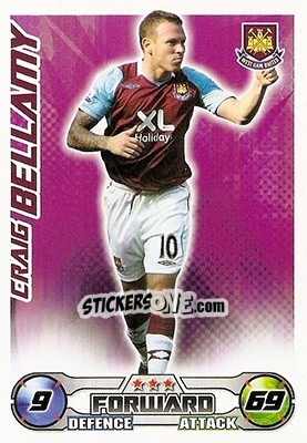 Sticker Craig Bellamy - English Premier League 2008-2009. Match Attax n. 340 - Topps