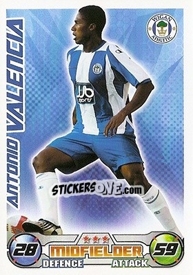 Sticker Antonio Valencia - English Premier League 2008-2009. Match Attax n. 348 - Topps