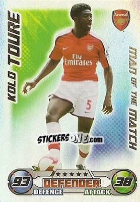 Sticker Kolo Toure - English Premier League 2008-2009. Match Attax n. 361 - Topps
