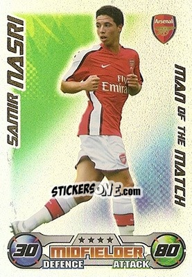 Cromo Samir Nasri - English Premier League 2008-2009. Match Attax - Topps