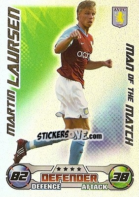 Sticker Martin Laursen - English Premier League 2008-2009. Match Attax n. 364 - Topps