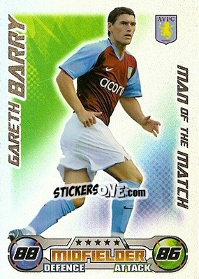 Sticker Gareth Barry - English Premier League 2008-2009. Match Attax n. 366 - Topps