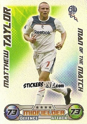 Sticker Matthew Taylor - English Premier League 2008-2009. Match Attax n. 371 - Topps