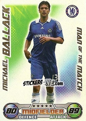 Sticker Michael Ballack - English Premier League 2008-2009. Match Attax n. 374 - Topps