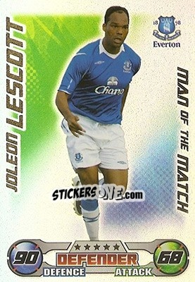 Sticker Joleon Lescott - English Premier League 2008-2009. Match Attax n. 376 - Topps