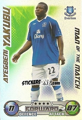 Cromo Ayegbeni Yakubu - English Premier League 2008-2009. Match Attax n. 378 - Topps
