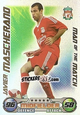 Sticker Javier Mascherano - English Premier League 2008-2009. Match Attax n. 387 - Topps