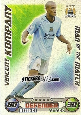 Sticker Vincent Kompany - English Premier League 2008-2009. Match Attax n. 388 - Topps