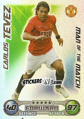 Cromo Carlos Tevez - English Premier League 2008-2009. Match Attax - Topps