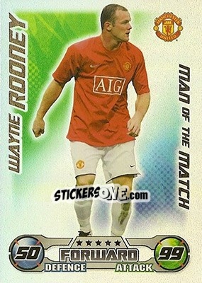 Sticker Wayne Rooney - English Premier League 2008-2009. Match Attax n. 393 - Topps