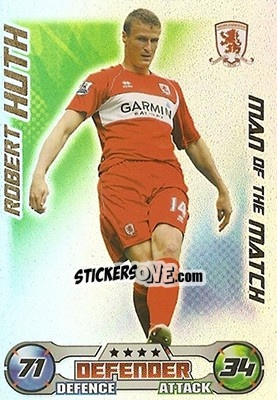 Sticker Robert Huth - English Premier League 2008-2009. Match Attax - Topps