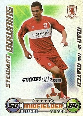 Sticker Stewart Downing - English Premier League 2008-2009. Match Attax n. 395 - Topps