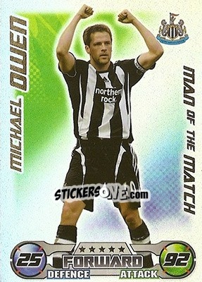 Sticker Michael Owen - English Premier League 2008-2009. Match Attax n. 399 - Topps