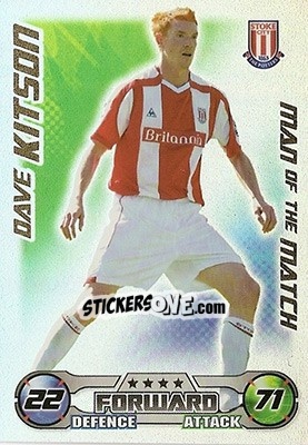 Sticker Dave Kitson - English Premier League 2008-2009. Match Attax - Topps