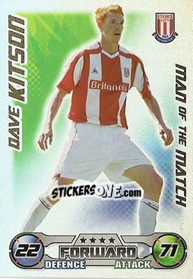 Sticker Dave Kitson - English Premier League 2008-2009. Match Attax n. 405 - Topps