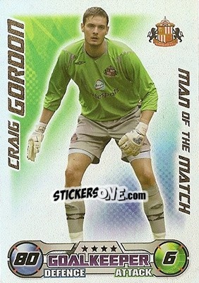 Sticker Craig Gordon - English Premier League 2008-2009. Match Attax n. 406 - Topps