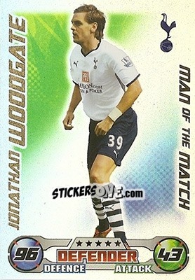 Sticker Jonathan Woodgate - English Premier League 2008-2009. Match Attax n. 409 - Topps