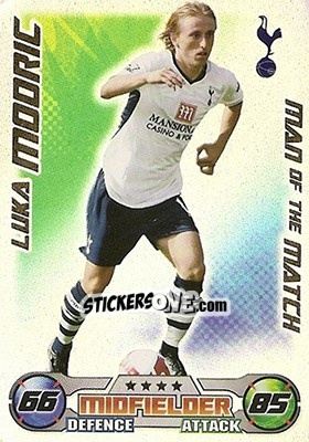 Sticker Luka Modric - English Premier League 2008-2009. Match Attax n. 411 - Topps