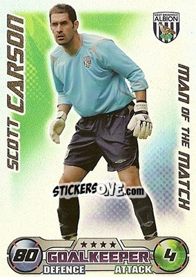 Sticker Scott Carson - English Premier League 2008-2009. Match Attax n. 412 - Topps