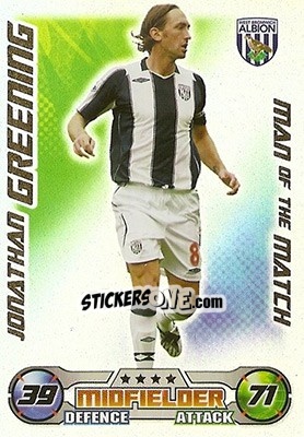 Figurina Jonathan Greening - English Premier League 2008-2009. Match Attax n. 413 - Topps