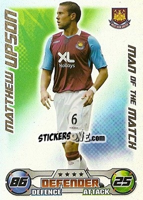 Sticker Matthew Upson - English Premier League 2008-2009. Match Attax n. 415 - Topps