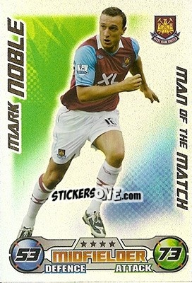 Sticker Mark Noble - English Premier League 2008-2009. Match Attax n. 416 - Topps