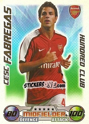 Sticker Cesc Fabregas - English Premier League 2008-2009. Match Attax n. 421 - Topps