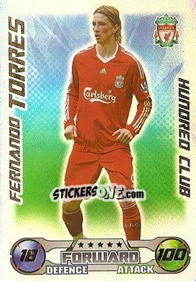 Sticker Fernando Torres - English Premier League 2008-2009. Match Attax n. 423 - Topps