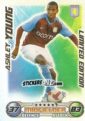 Cromo Ashley Young - English Premier League 2008-2009. Match Attax - Topps