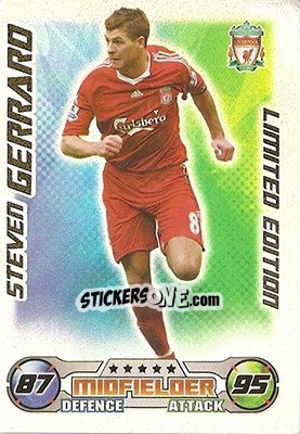 Sticker Steven Gerrard - English Premier League 2008-2009. Match Attax n. LE9 - Topps