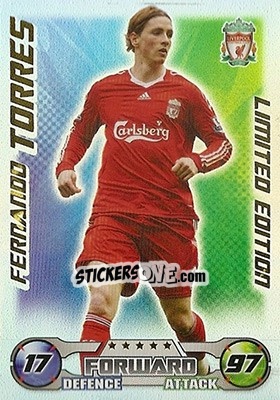 Sticker Fernando Torres - English Premier League 2008-2009. Match Attax n. LE10 - Topps