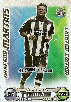 Sticker Obafemi Martins - English Premier League 2008-2009. Match Attax n. LE14 - Topps