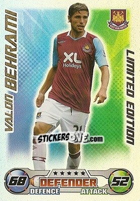 Cromo Valon Behrami - English Premier League 2008-2009. Match Attax - Topps