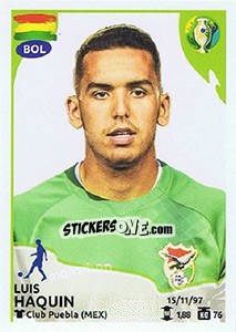 Sticker Luis Haquin - CONMEBOL Copa América Brasil 2019 - Panini