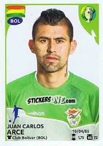 Figurina Juan Carlos Arce - CONMEBOL Copa América Brasil 2019 - Panini