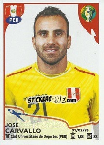 Sticker José Carvallo - CONMEBOL Copa América Brasil 2019 - Panini