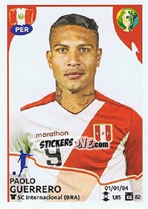 Cromo Paolo Guerrero - CONMEBOL Copa América Brasil 2019 - Panini